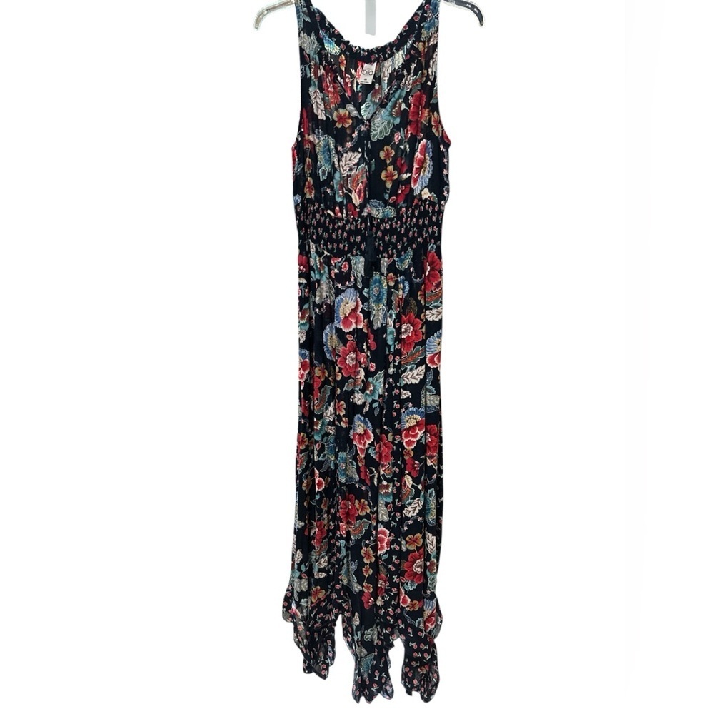 Bila Red and Blue Asymmetrical Sundress Scoop Neck Sleeveless